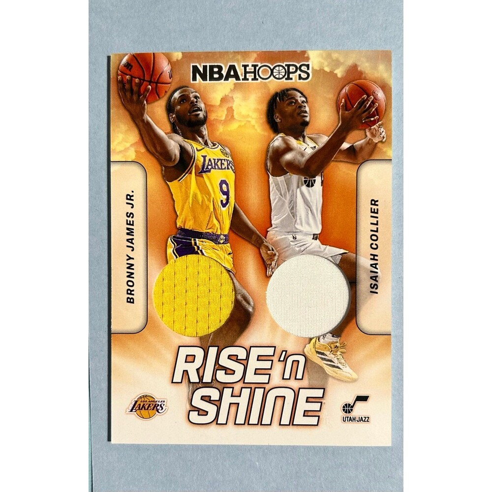 2024-25 Hoops RISE N SHINE DUAL Relic Rookie Bronny James- Isaiah Collier RC USC